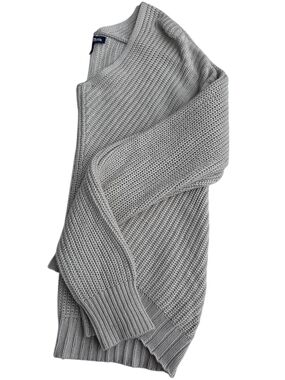 Freshman Light Gray Open-Knit V-Neck Sweater